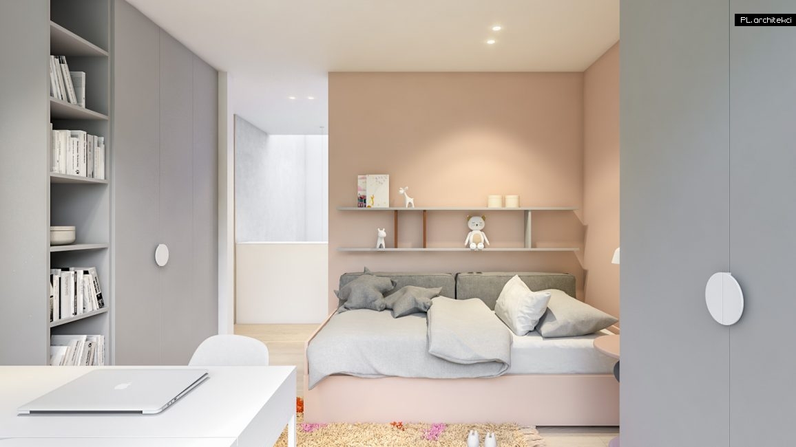 minimalistyczne wnętrza domu jednorodzinnego pokój dziecięcy poznań plarchitekci