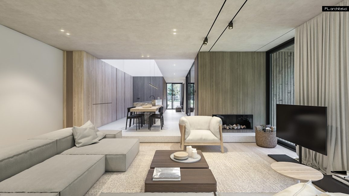 minimalistyczne wnętrza domu jednorodzinnego poznań plarchitekci