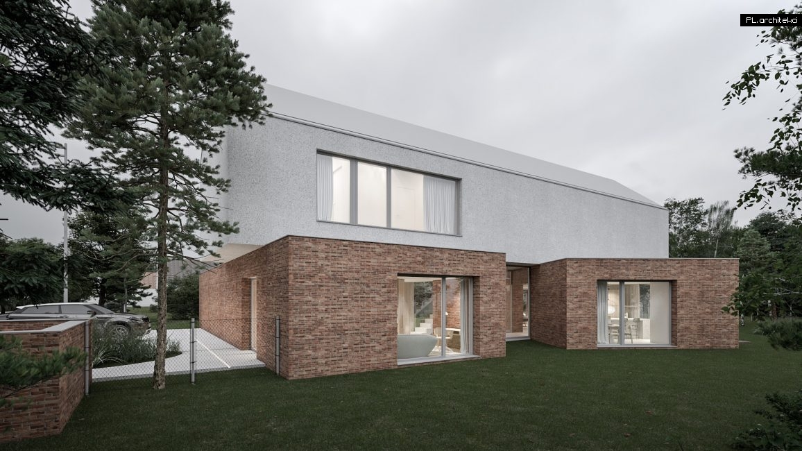 nowoczesna stodoła modern barn dom jednorodzinny minimalistyczny cegła biel plarchitekci