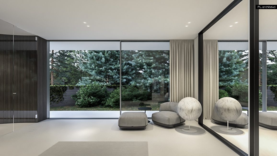 wnętrza domu s minimalistyczny design nowoczesny biały biel plarchitekci
